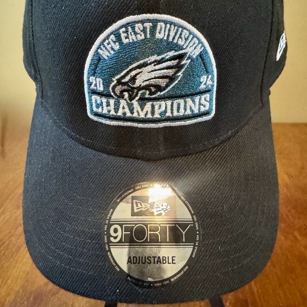Philadelphia Eagles 2024 NFC East Division Champions New Era 9FORTY Hat OSFA